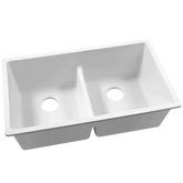 790MM WHITE Granite-quartz stone kitchen Sink double bowl round TOP-UNDER mount